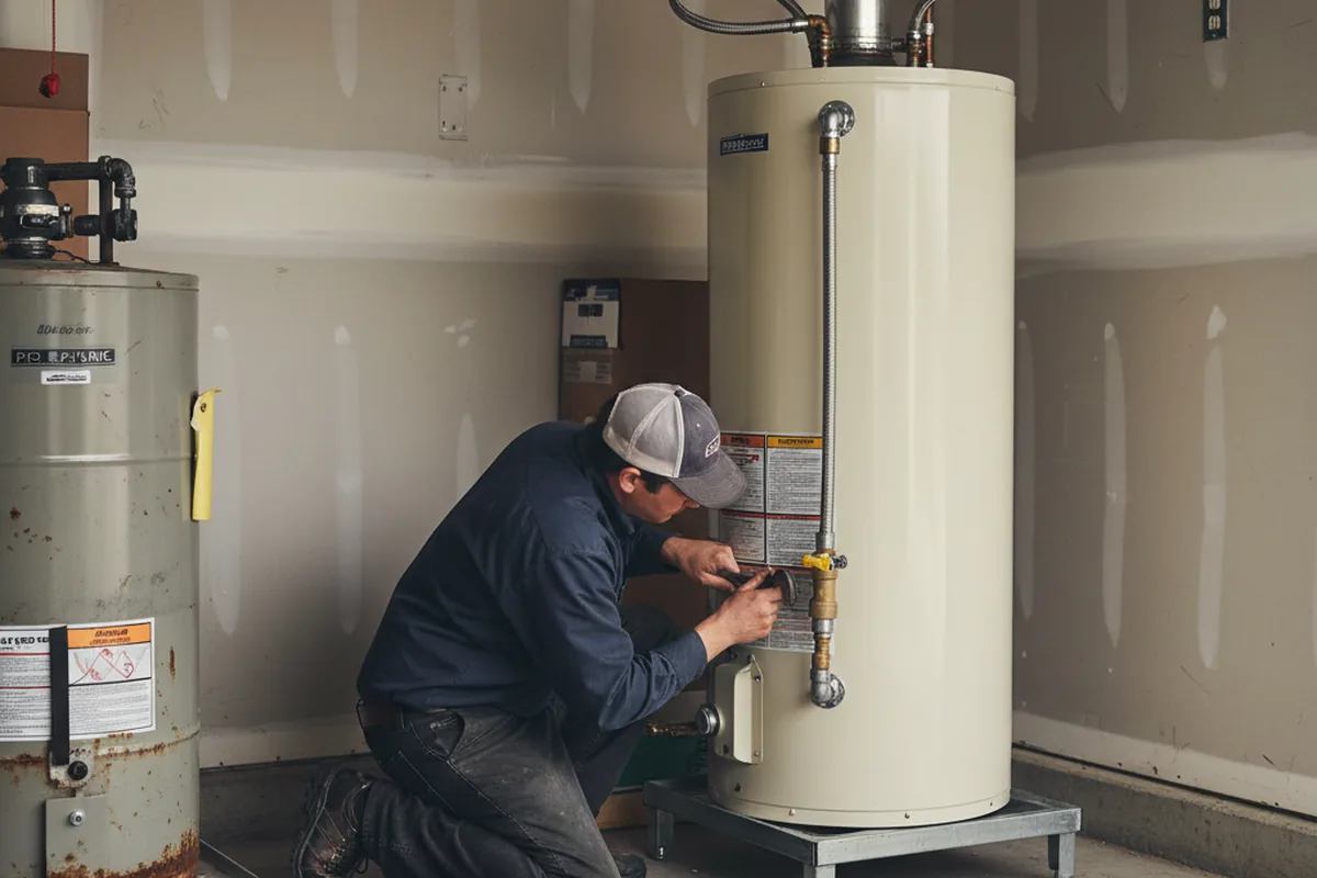Water heater and shutoff valve replacement in Rew